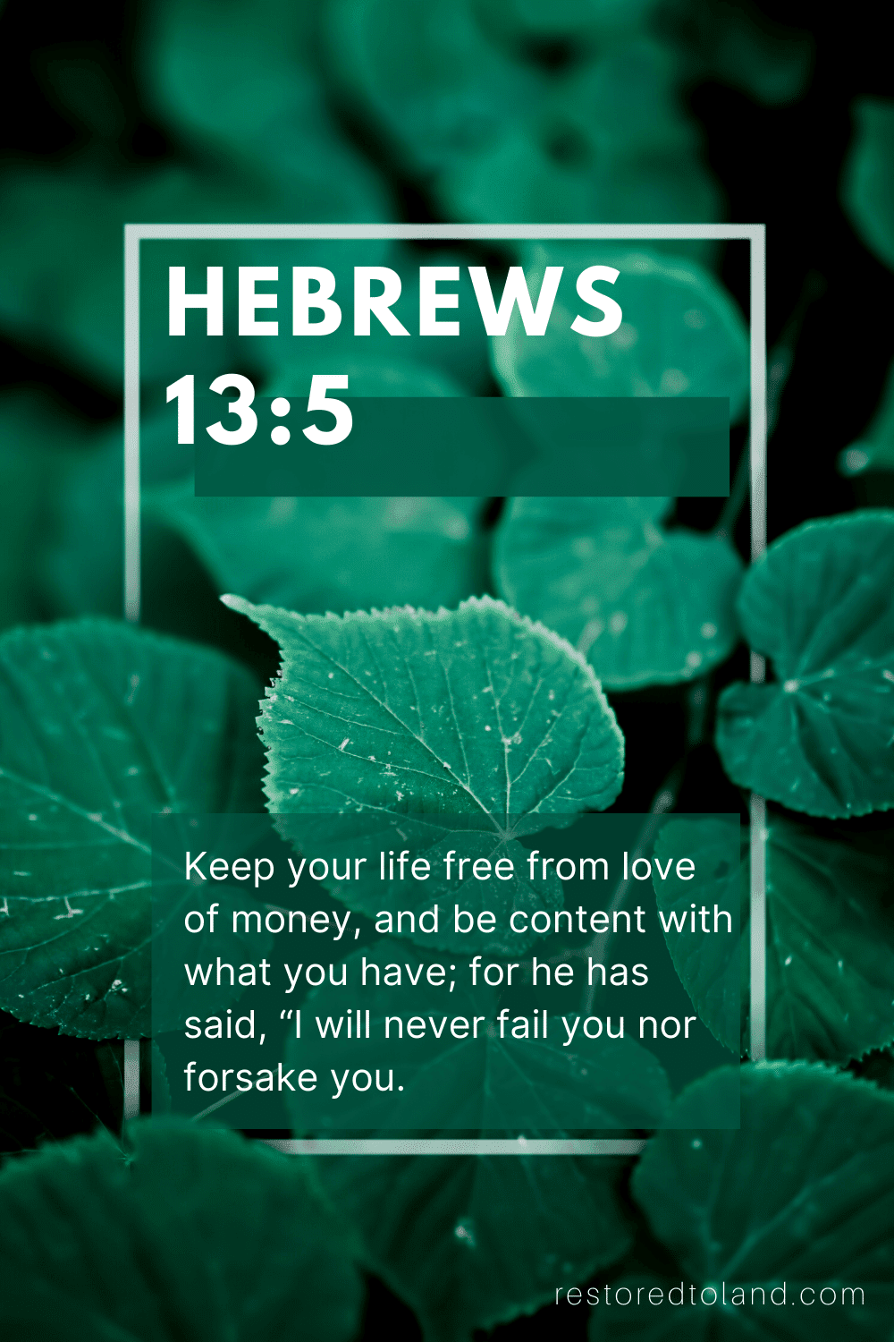 quote from Hebrews : overlaid on leaves