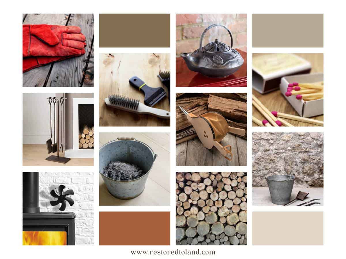 collage of must-have wood bunging stove accessories